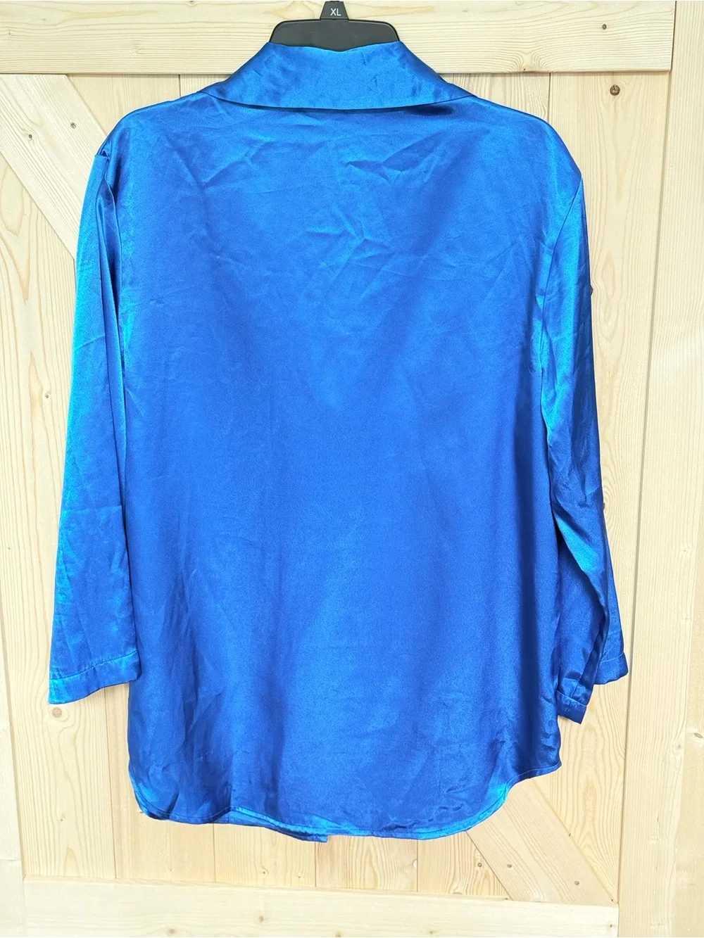 Victoria’s Secret Aqua Satin Button-Front Sleep Shirt